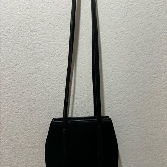 Nine West Small Black Purse Shoulder canvas leather trim Bag - Picture 5 of 10